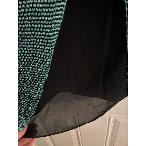 Milano Top Womens Size Medium Blue Black Sparkly Long Sleeve Knit Button Back - Picture 4 of 7